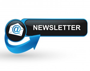 newsletter sur bouton web design bleu